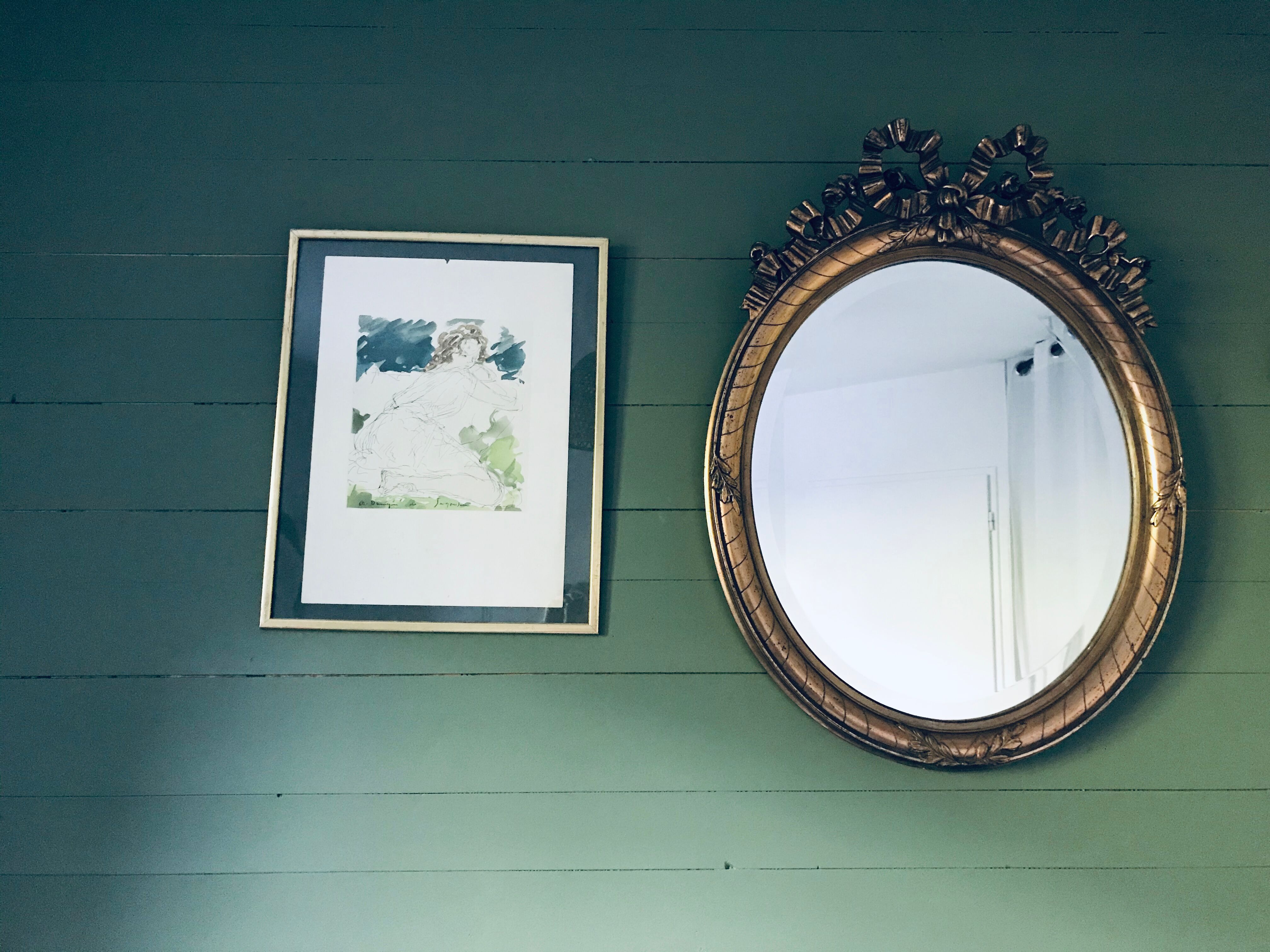 1900 mirror with beveled knot - 80x62cm