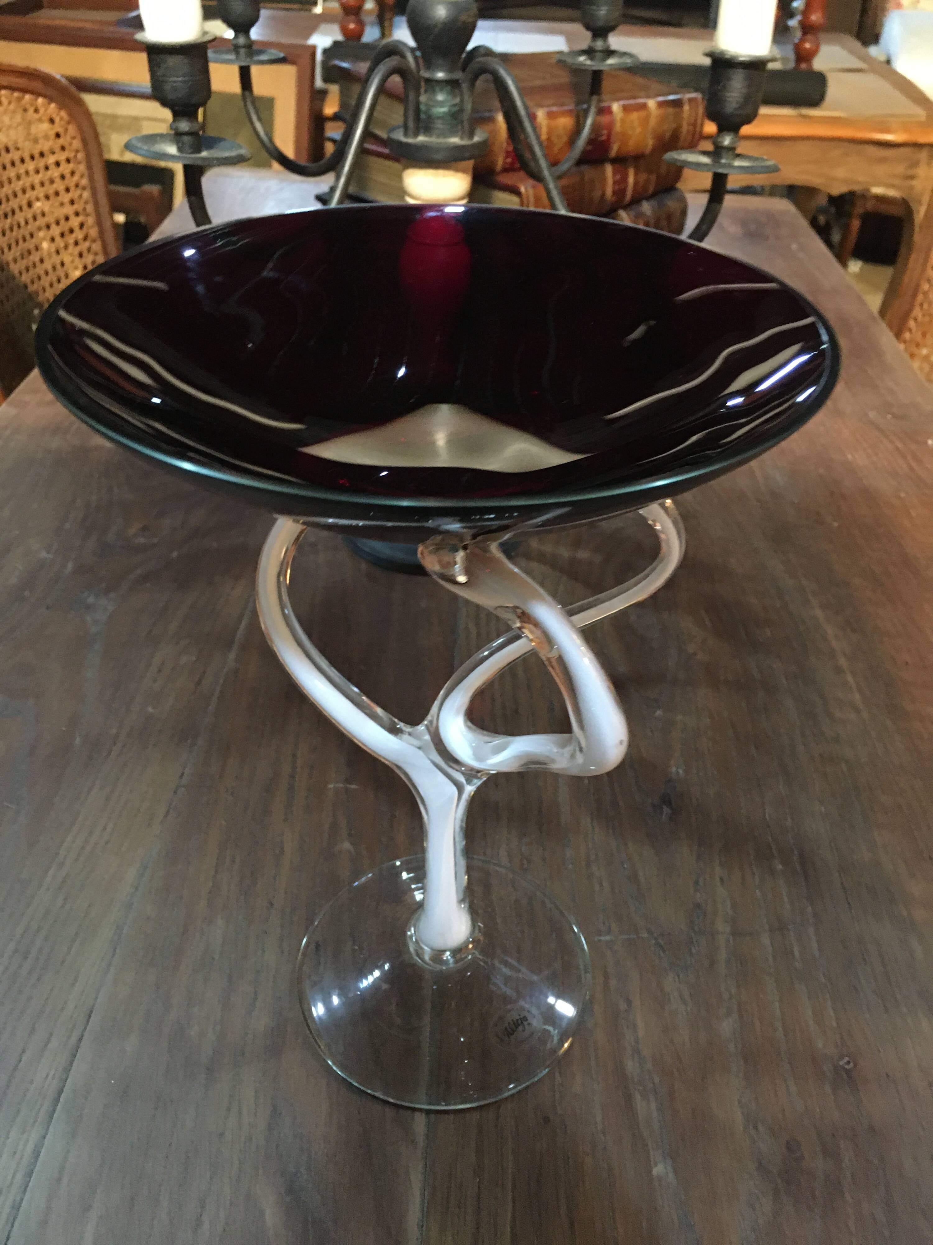 Stretched glass bowl "Alicja" Poland 70s