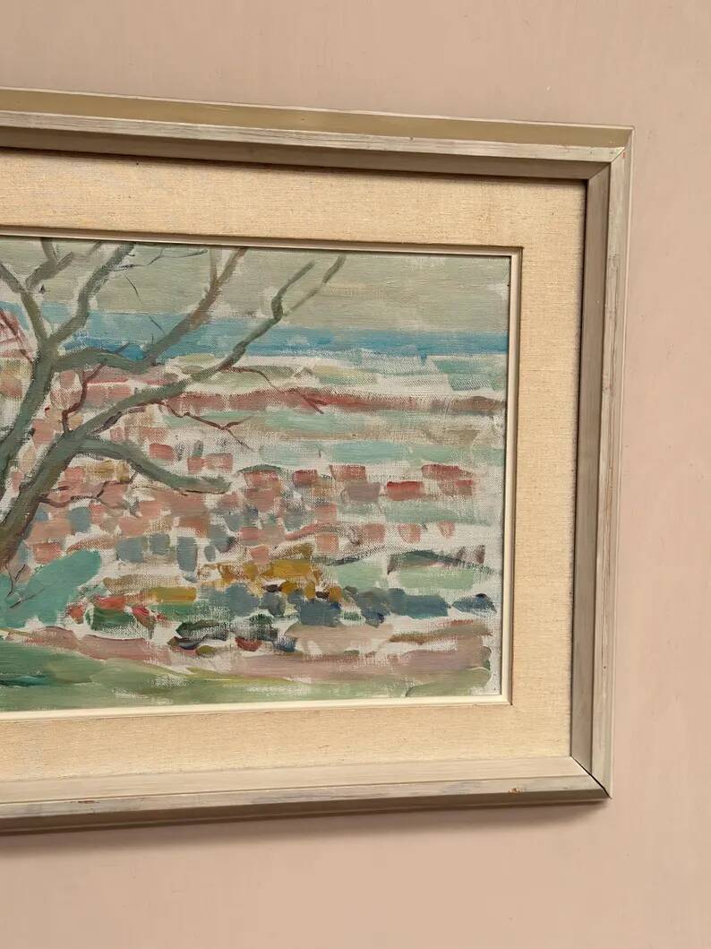 Original Swedish Oil on Canvas – “Landscape” by Rune Persson – Signed – Vintage & Framed – 46 × 65 cm (18.1" × 25.6")