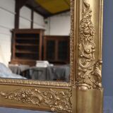Important gilded wooden mirror, Restoration style – 19th century