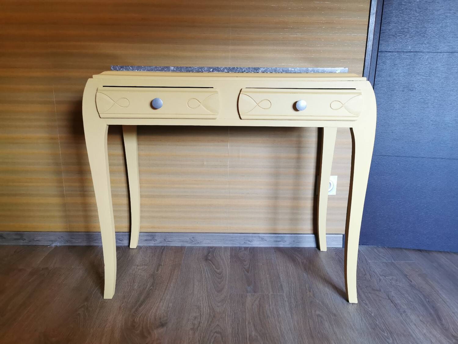 Grey marble art deco console