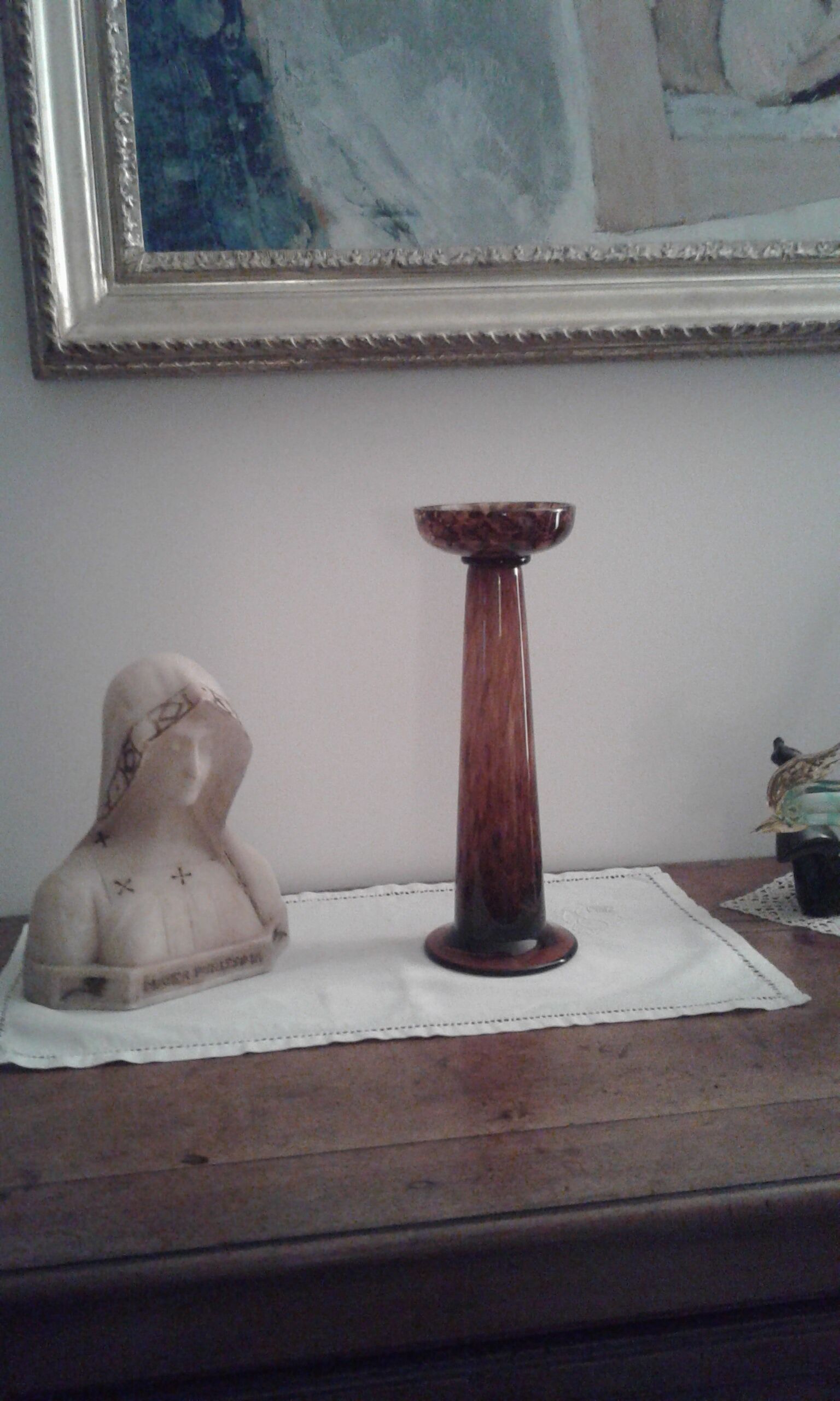 Glass candlestick art deco