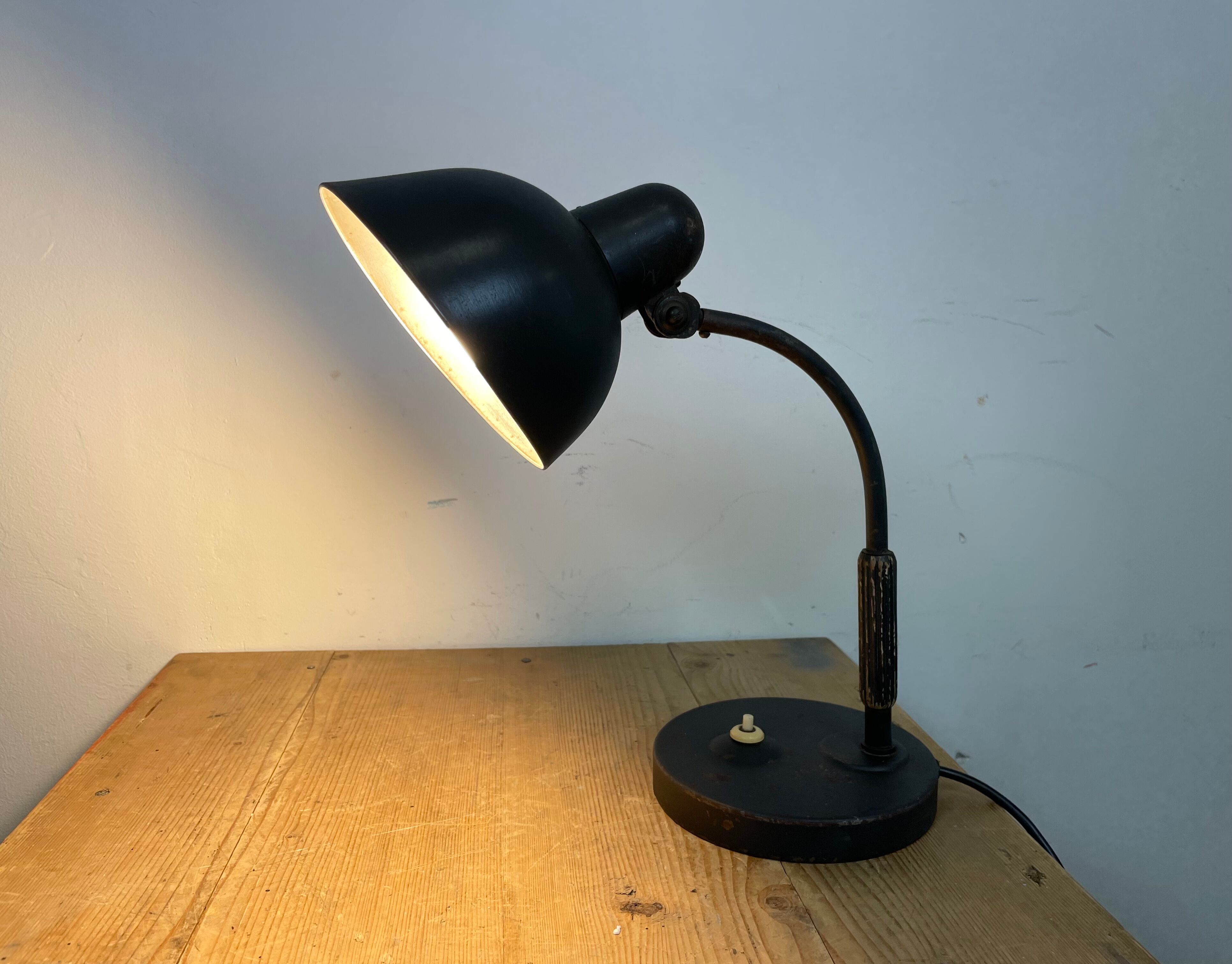 Black Industrial Table Lamp from Siemens, 1930s