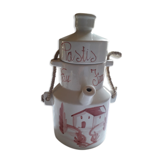 Large water pitcher and pastis with 2 ceramic compartments