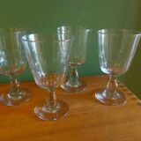 4 large crystal glasses from the end of the 19th century to the beginning of the 20th century