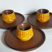 Trois coquetiers céramique ceramano germany années 50