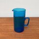 Broc en verre bleu fait main, années 1960