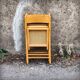 Set of 4 folding chairs in beech and caning by Habitat, 1980s.