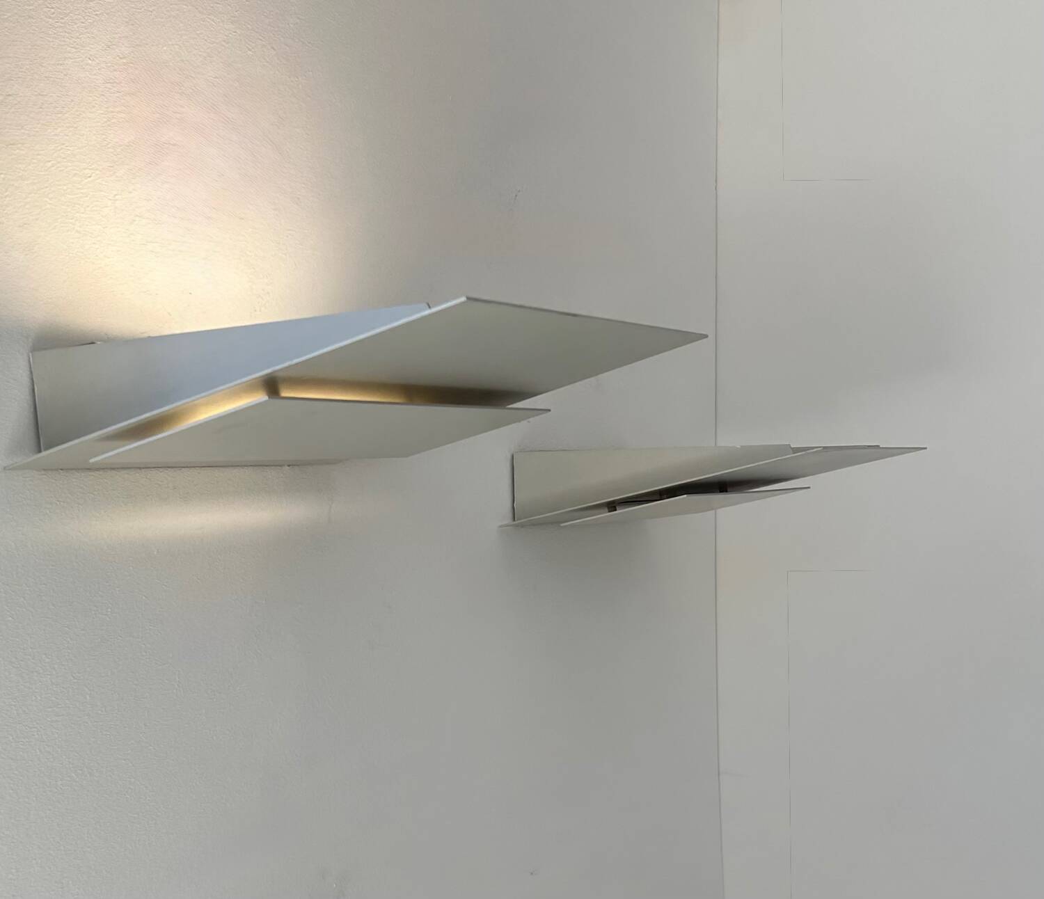 Pair of vintage wall lights, cast aluminum, France 1970