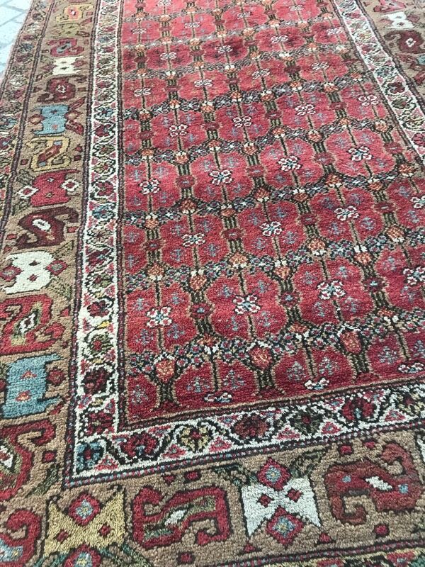 Old persian rug kurdish hallway  120 x 388 cm