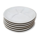 Lot de six assiettes à fondue en porcelaine