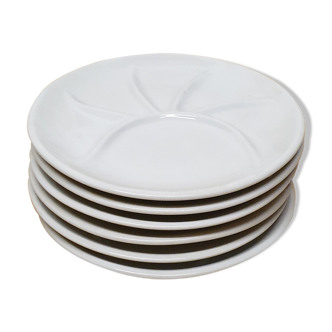 Lot of six porcelain fondue plates