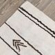 Tapis Kilim contemporain vintage Off White et noir 7x10, 218x307 cm