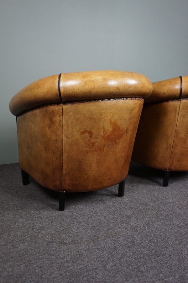 Set of 2 club chairs in sheepskin, York model