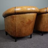 Set of 2 club chairs in sheepskin, York model