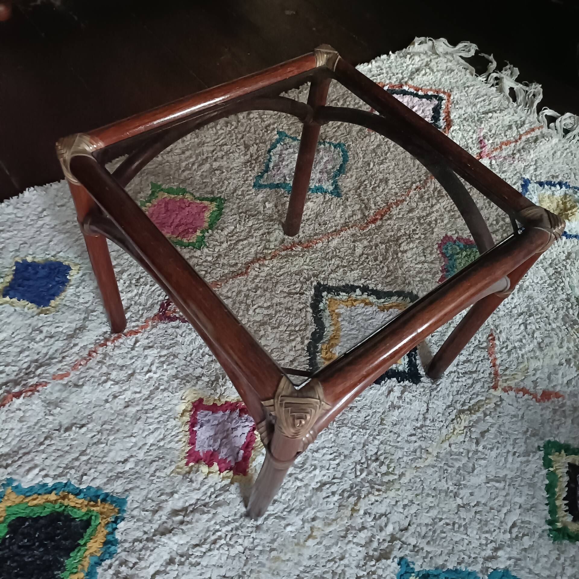 Side table, rattan accent table
