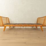 Timeless bed with beech wood and Viennese cane