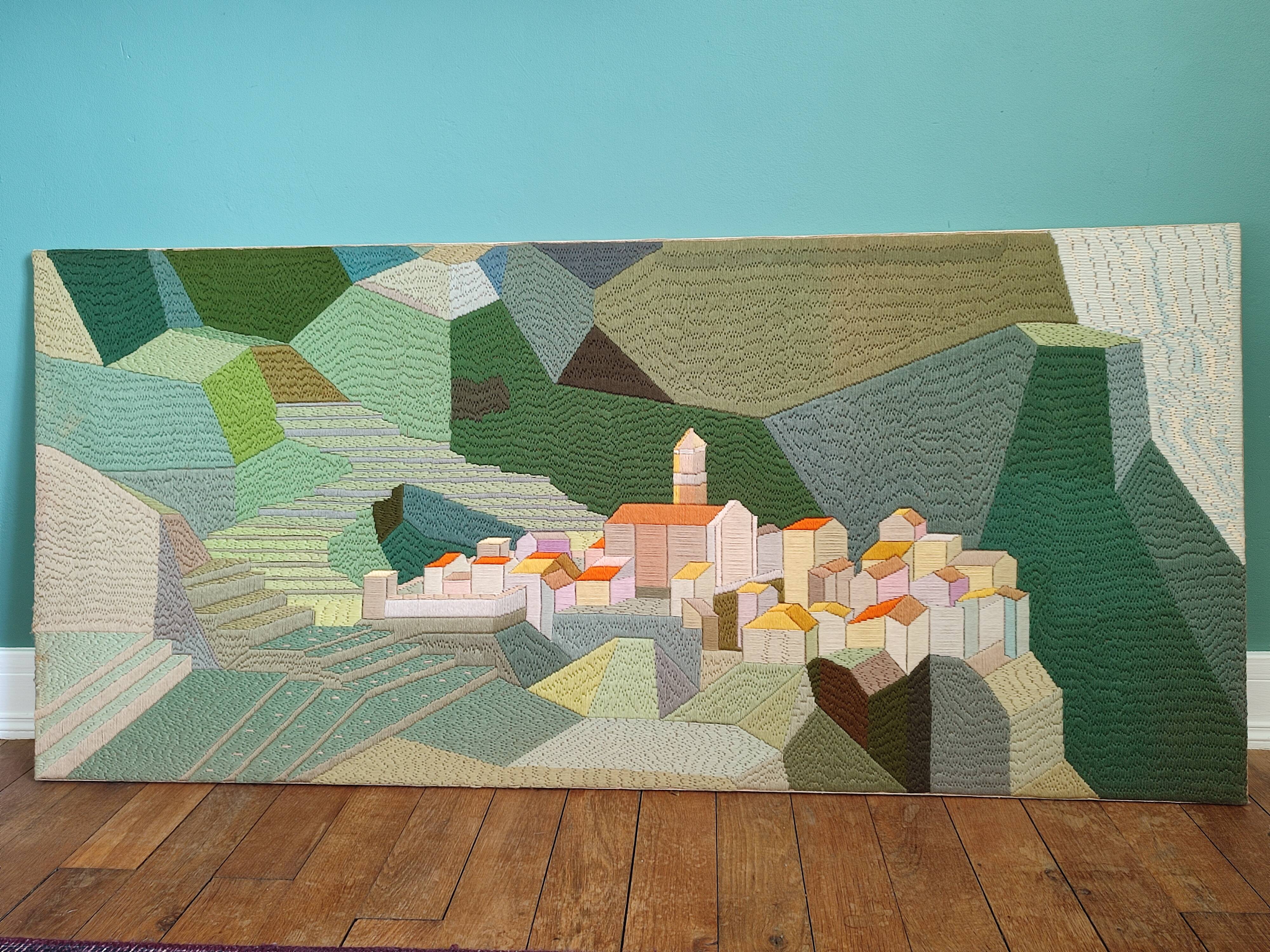 Large format handmade wall tapestry vintage