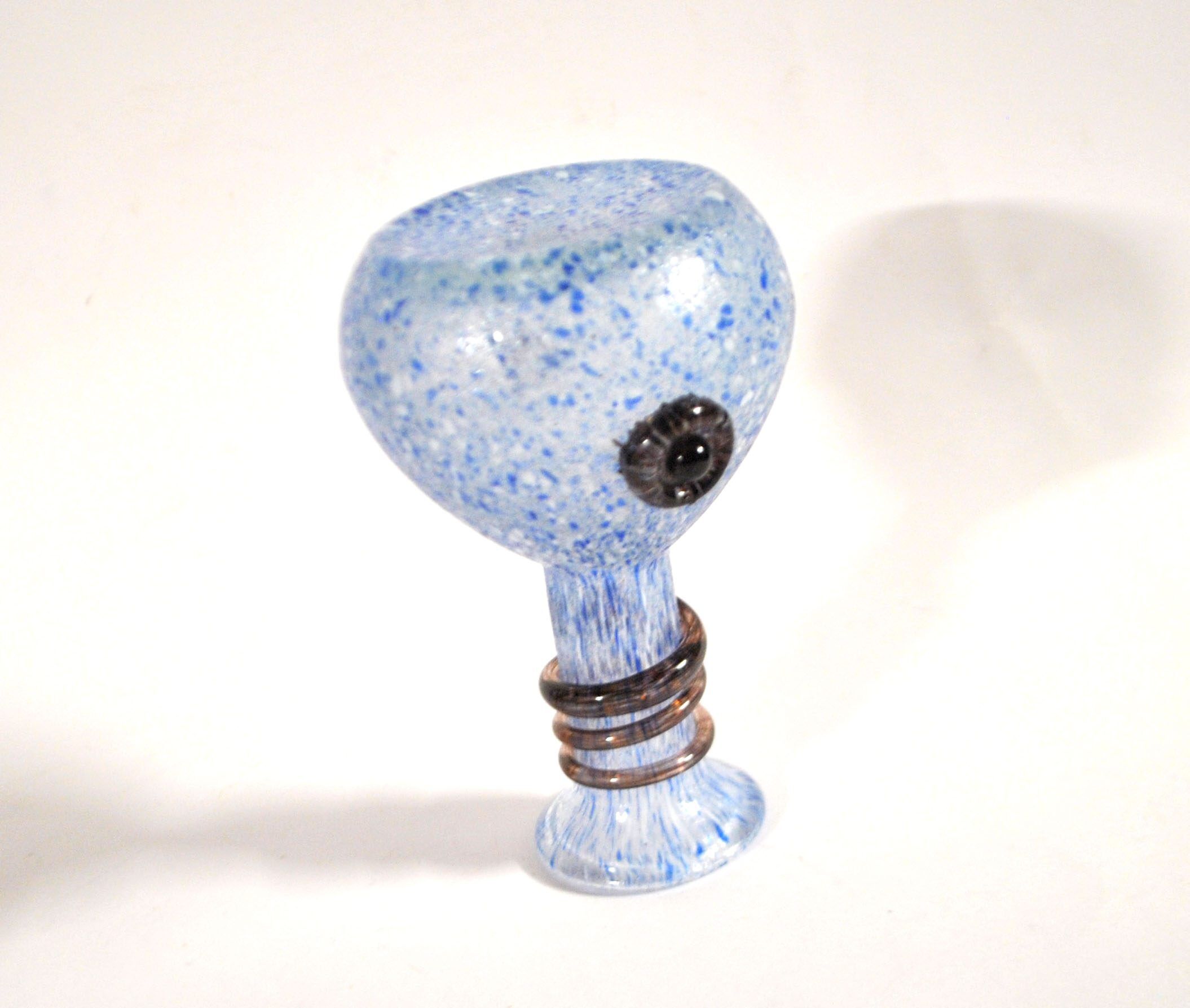 Coloured vase in blue and white glass paste – Murano bottle Italy