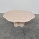 Table basse en travertin sculptural français élégant, années 1980