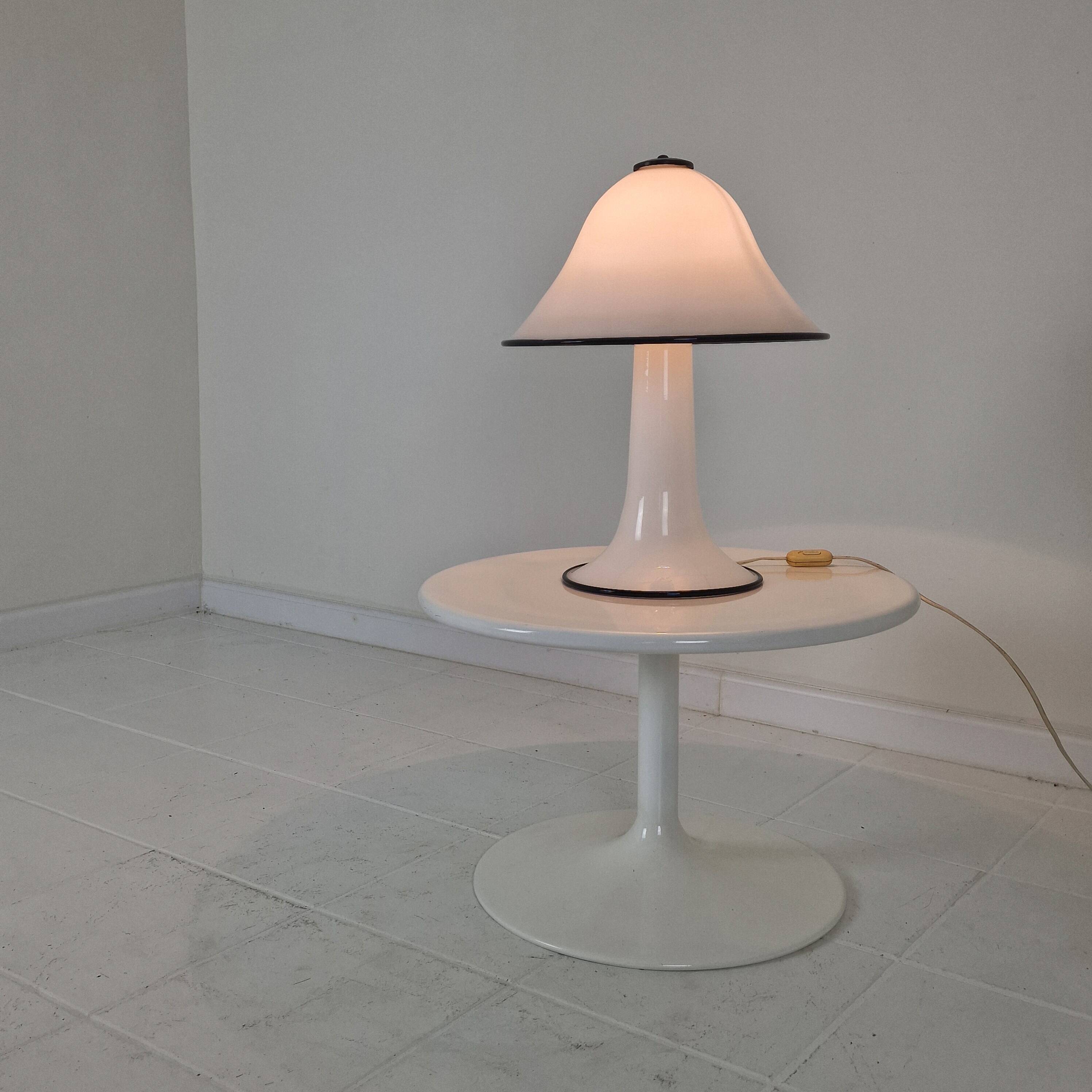 Rare '70s Murano Mushroom Lamp – Hand-Blown Glass with White Diffused Light