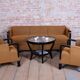 Czech Art Deco Sofas and Lounge Chairs in Beech and Oak attributed to Jindrich Halabala for Up Závody, 1930s, Set of 3