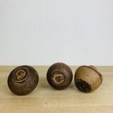 Trio of vintage stoneware vases