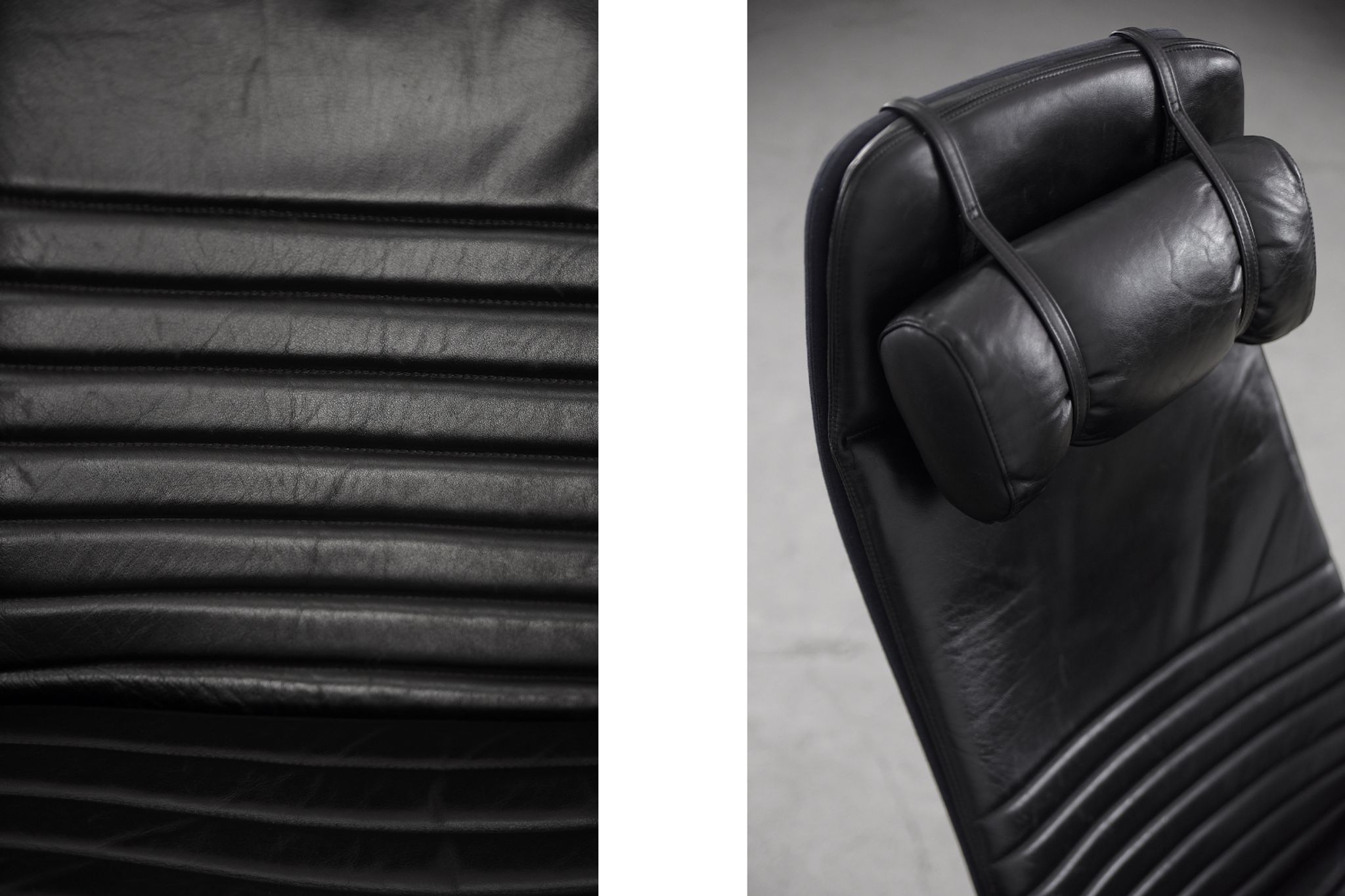 Mid-Century Rare Black Leather Scandinavian Armchair by Ire Möbel, 1970s, Set of 2