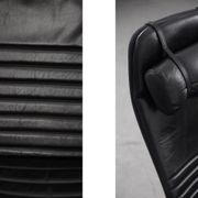 Mid-Century Rare Black Leather Scandinavian Armchair by Ire Möbel, 1970s, Set of 2