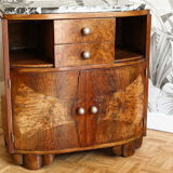 Bedside, art deco side table in precious wood