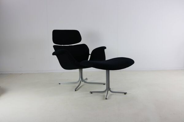 Fauteuil lounge Tulipe avec ottoman édition Artifort