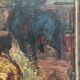 Original Swedish Oil on Panel – "The Bullfight" by Owe Wessbohn – Dated 1953 – Framed Period Piece – 59 × 51 cm