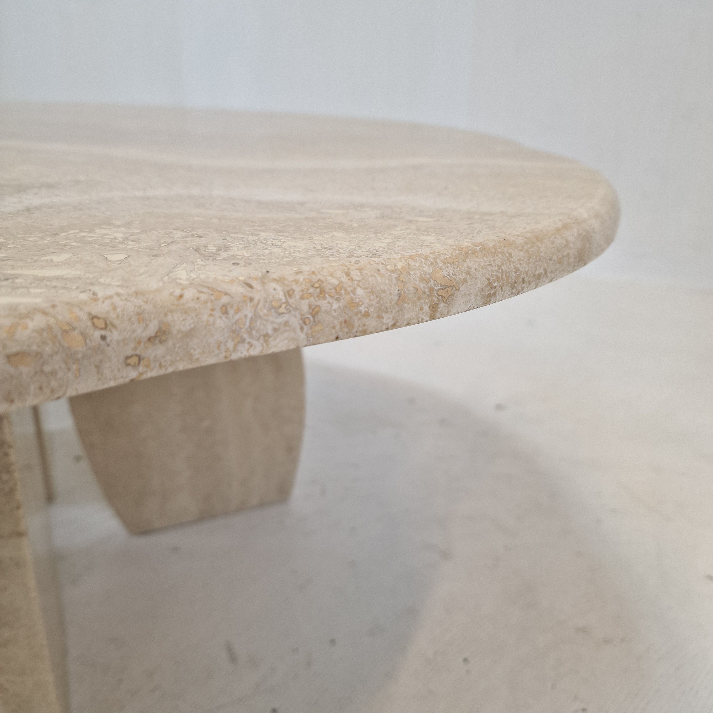 Italian travertine coffee table, 1980s