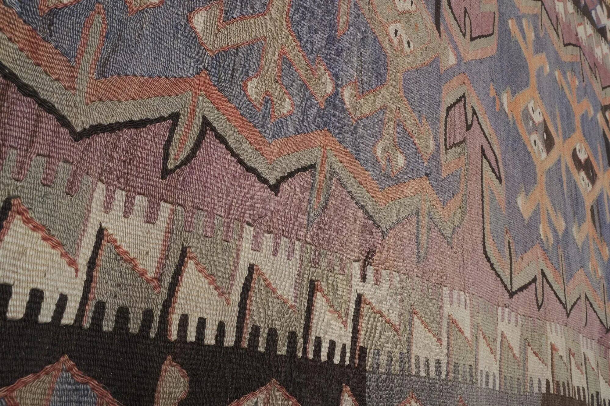 Vintage Turkish kilim, handwoven, 143x311 cm.