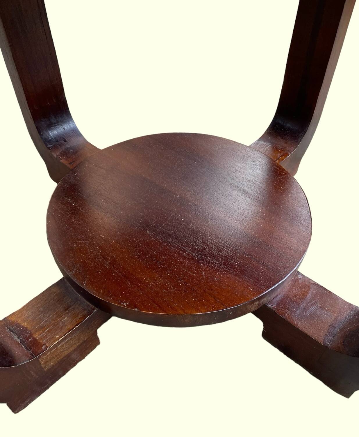 Art Deco coffee table, mahogany pedestal table