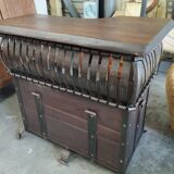 Wood and steel bar counter