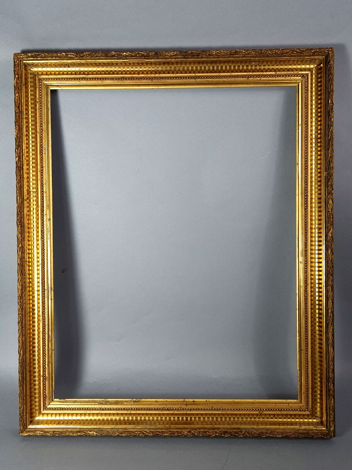 Old channel frame wood original gilding stucco 67x55 foliage 56x44.5 cm SB
