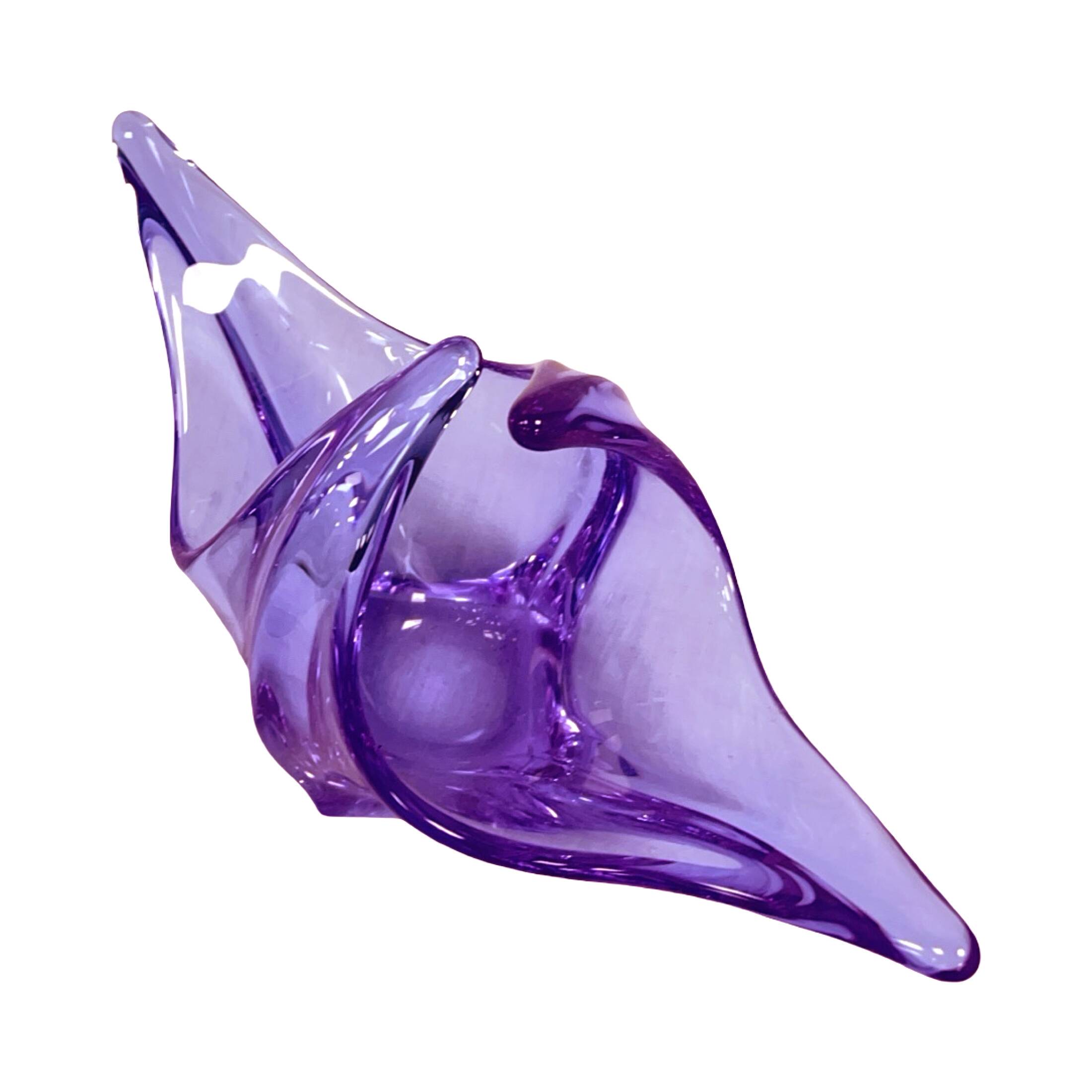 Bowl, basket, neodymium glass, Zelezný Brod ZBS, designed by M. Klinger, Cz