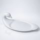 Vintage white faience foie gras platter in the shape of a goose, 1970s.