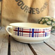 Ancient Ceramic Salad with Handles signed Saint-Amand