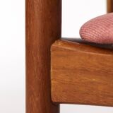 Pair of Bramin Teak Dining Chairs – Denmark 1960s – Pink Upholstery