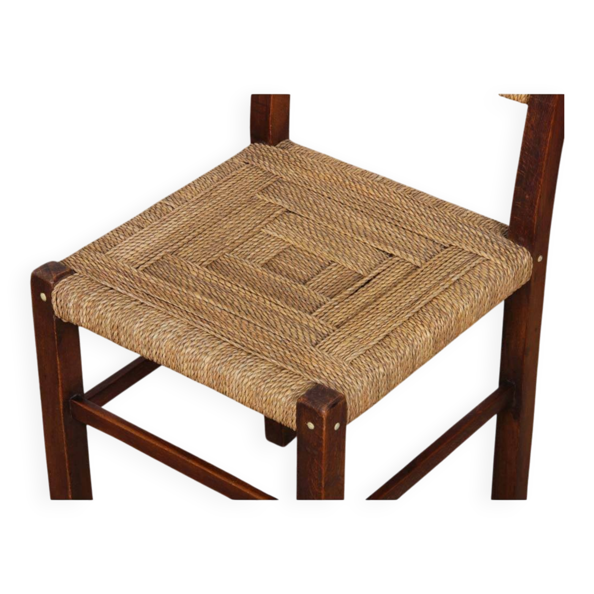 Paire de chaises rustiques en bois et corde, 1940