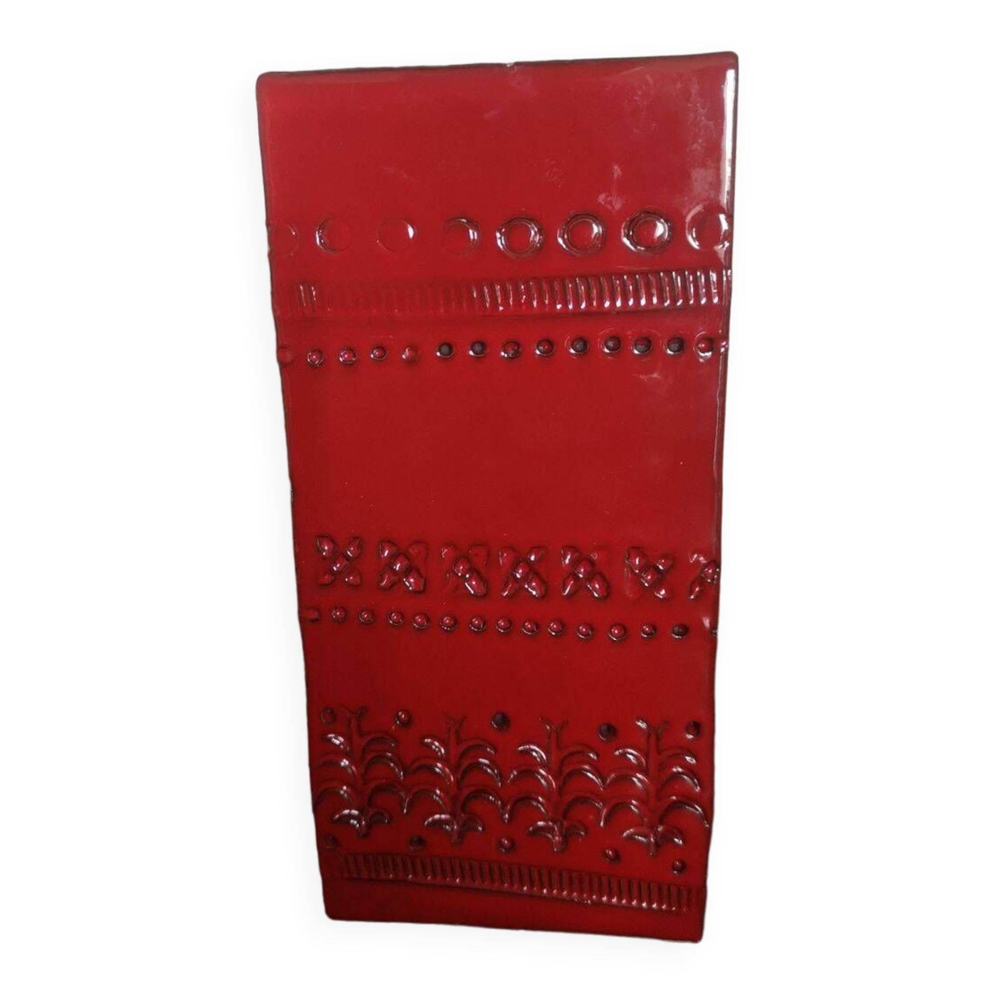Red glazed ceramic vase - Aldo Londi for Bitossi - 1960s