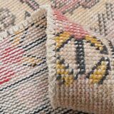 Turkish Red Cream Classic Pattern Vintage Rug, 127x215Cm