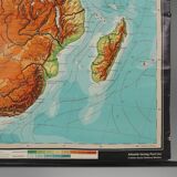 Large Educational Wall Chart or Map of Africa, Germany 1950s