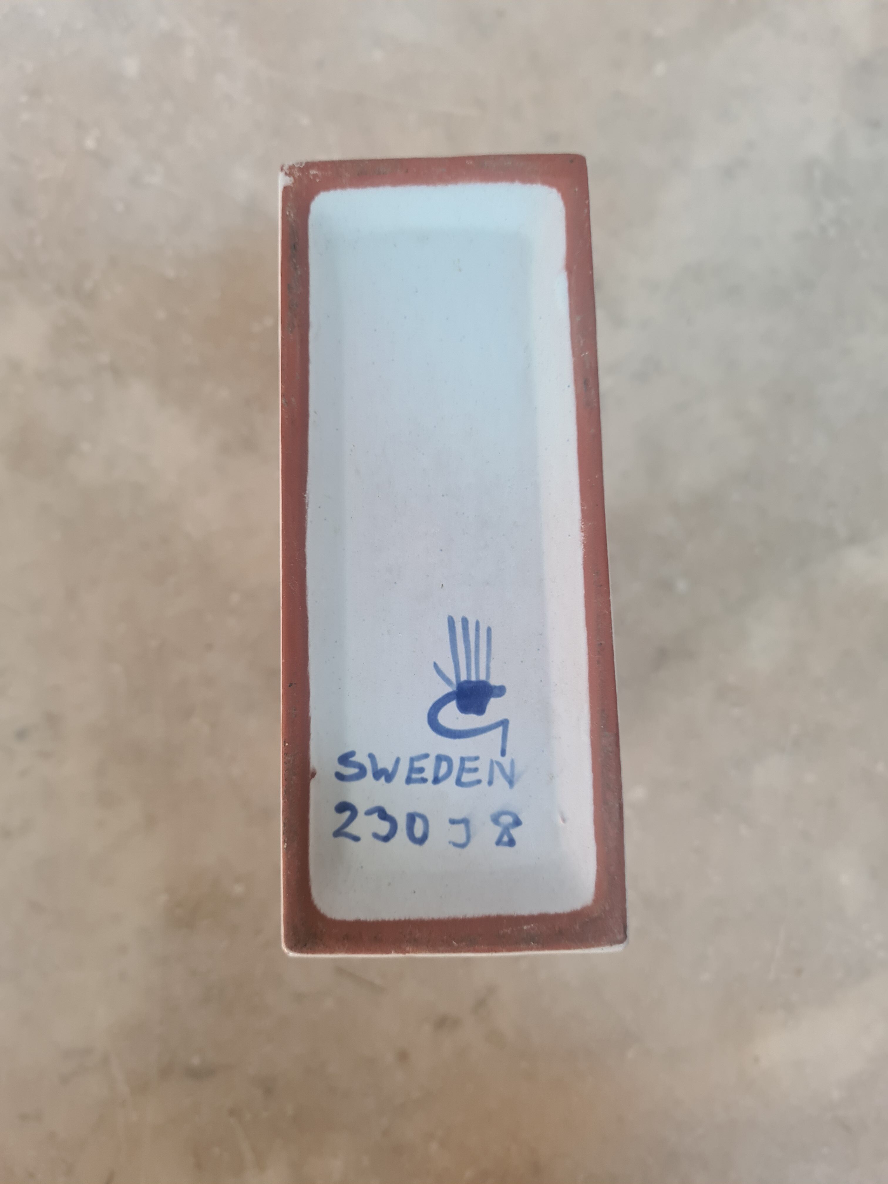 Swedish ceramic vase by stig lindberg signed