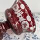 Large red and white overlay glass bowl, Bohemian 20th century