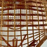 Vintage wicker flower pendant light