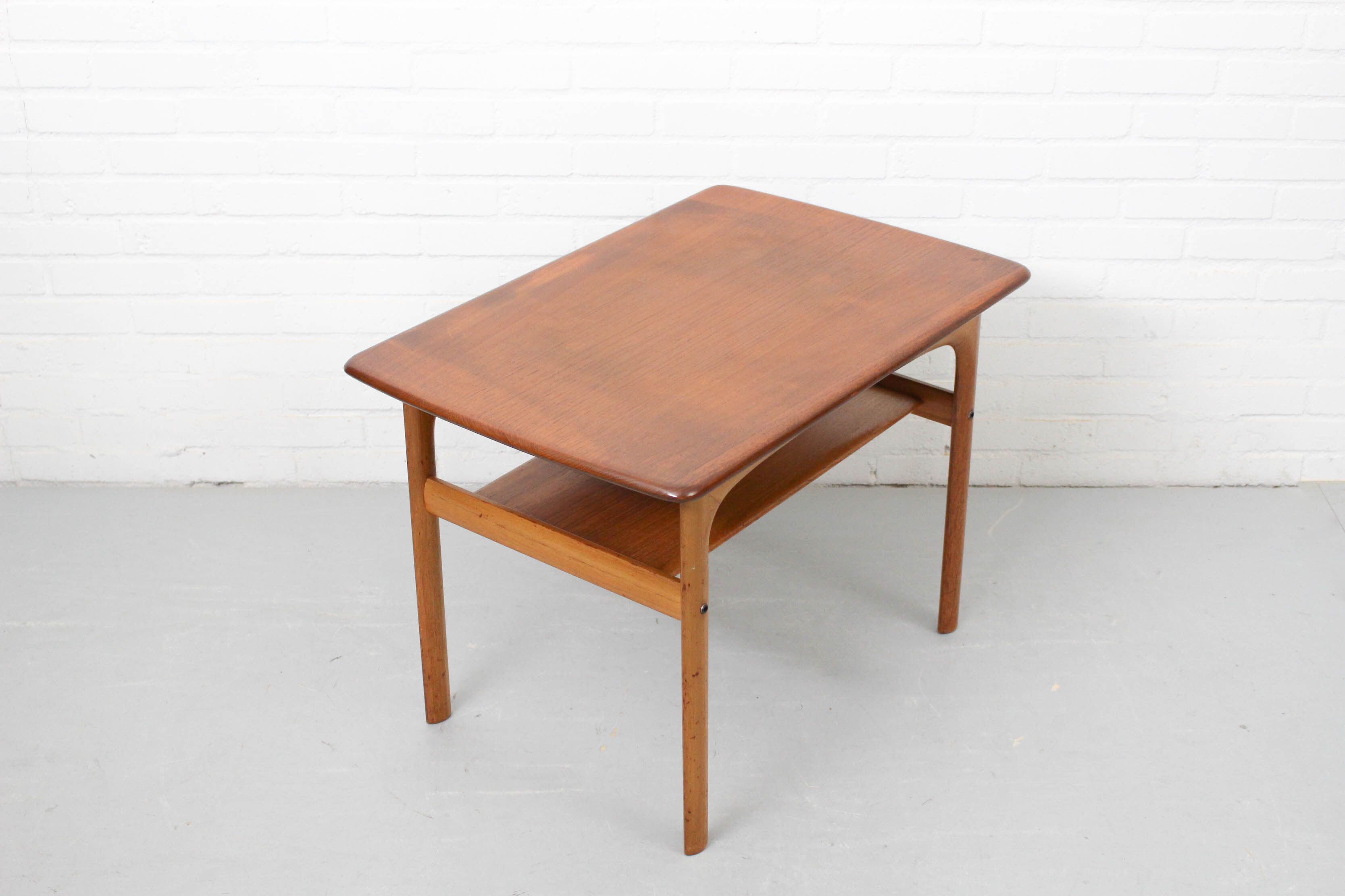 Mid Century Two-Tiered Teak Sidetable by Rasmus Solberg, Norway 1960s