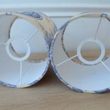 Pair of blue Toile de Jouy lampshades